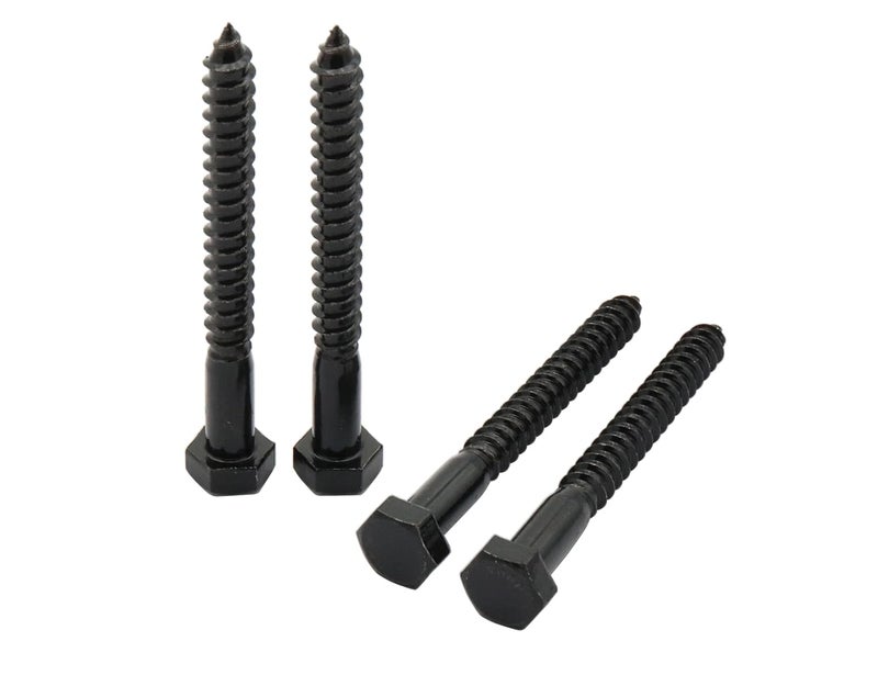 LBY 10pcs Lag Screws, 5/16" x 3" Hex Head Lag Screws Bolts (with Washers), Heavy-Duty Wood Screws for Decking & Structural Fastening, 304 Stainless Steel, (Black) - Image 1